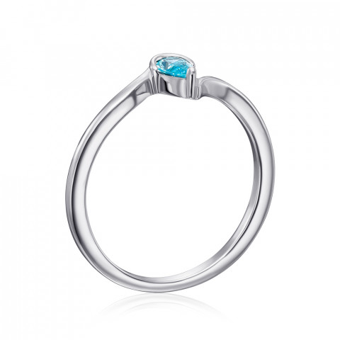 Сербряное кольцо с голубым фианитом (001366/12/1/3187)