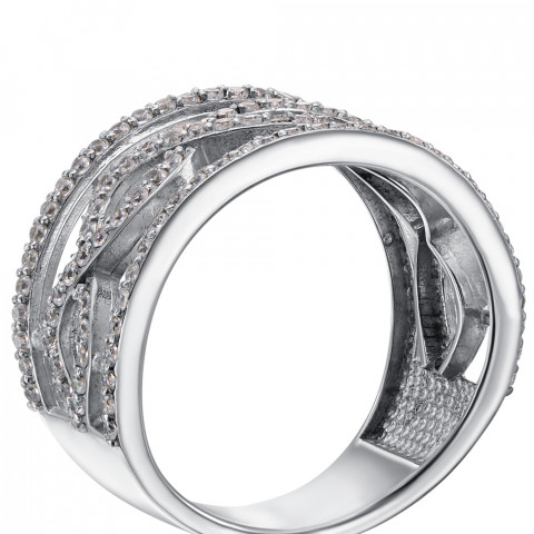 Серебряное кольцо с фианитами (001466/12/1/1)