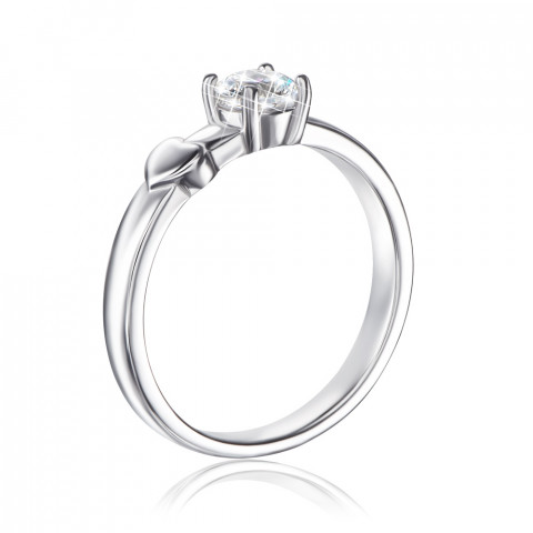 Серебряное кольцо «Сердце» с фианитом Swarovski. (00878/12/1/206)