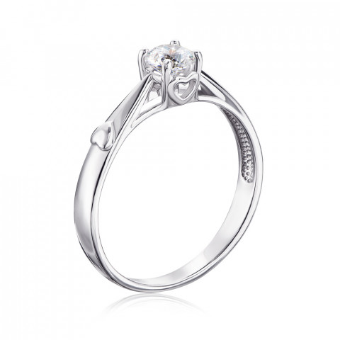 Серебряное кольцо «Сердце» с фианитом Swarovski. (00891/12/1/21)