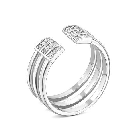 Серебряное кольцо с фианитами (1062К(Ф1).Rh)