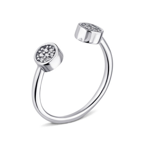 Фаланговое серебряное кольцо с фианитами (1099К.Rh)