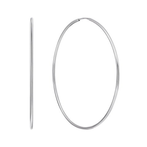 Серебряные серьги-конго (1123С (1.3/40).Rh)