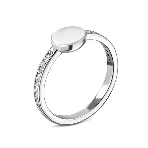 Серебряное кольцо с фианитами (1155К (б/з).Rh)