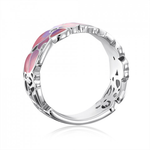 Серебряное кольцо с эмалью и фианитами (12036RA1-R/12/3540)
