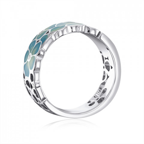 Серебряное кольцо с эмалью и фианитами (12037RA3-R/12/1181)