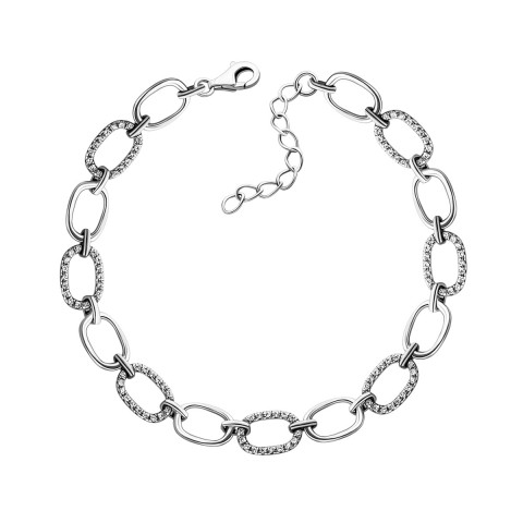 Серебряный браслет c фианитами (1211Б.Rh)