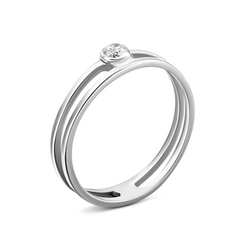 Серебряное кольцо с фианитом (1280)