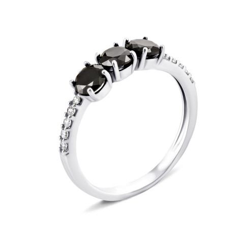 Серебряное кольцо с фианитами (1349чб/1р-CZ)