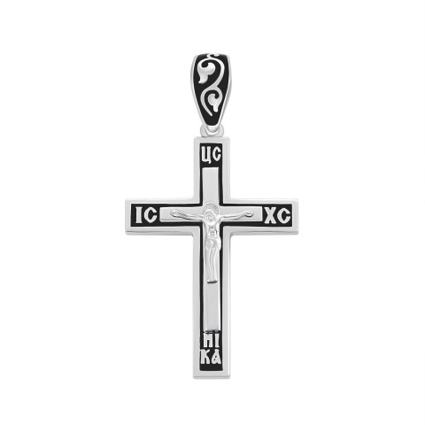 Серебряный крестик с эмалью. Распятие Христа (149 Р)