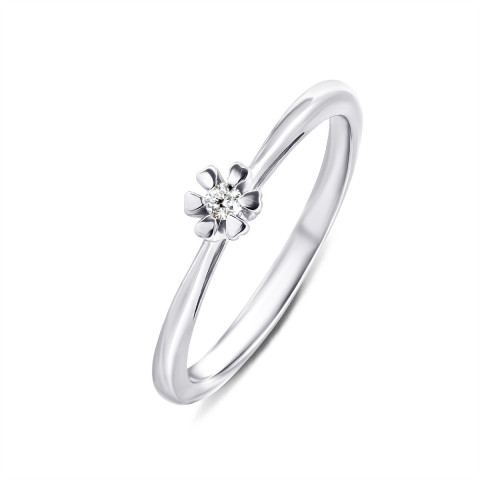 Серебряное кольцо с бриллиантом (151363RW/BW2)