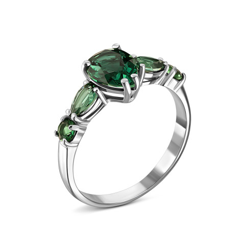 Серебряное кольцо с зеленым кварцем (1649/1р-QGR)