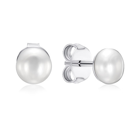 Серебряные пусеты с жемчугом 1EA106335-E/12/21093