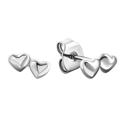 Серебряные серьги-пуссеты Сердце (1EA70352)