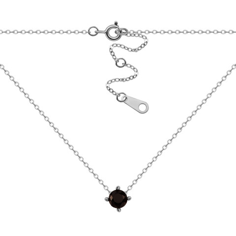 Серебряное колье с фианитом (1NE57330)