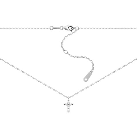 Серебряное колье Крестик с фианитами (1NE58192-CZ)