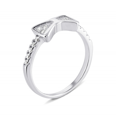 Серебряное кольцо Бант с фианитами (1RI58267-R)