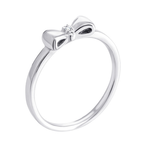 Серебряное кольцо Бантик с фианитами (1RI63437)