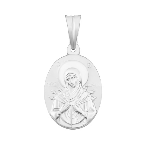 Серебряная подвеска-иконка Богородица Семистрельная (2-4259.0.2)