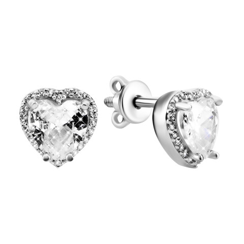 Серебряные пуссеты с фианитами (20721)