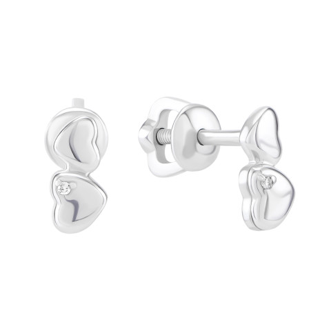 Серебряные пусеты с бриллиантами (2550/1р-BR)