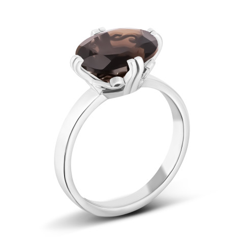 Серебряное кольцо с раухтопазом (265/раух к род б/з)
