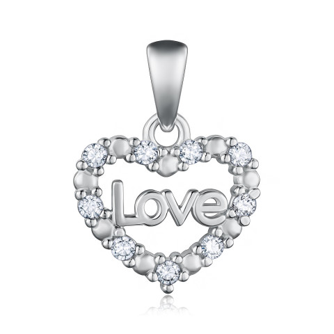 Серебряная подвеска Сердце с фианитами 2P20903-P/12/1