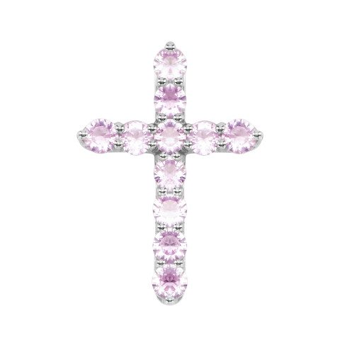 Серебряный крестик с сапфирами (3011/1р-PSPH)