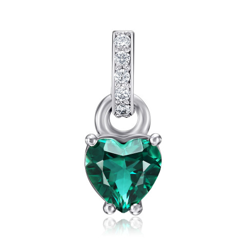 Серебряная подвеска с зеленым кварцем 3840р-QGR