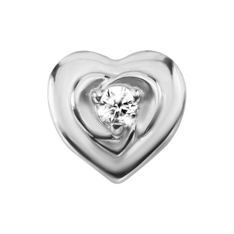 Серебряная подвеска Сердце с бриллиантом (3926р-BR)