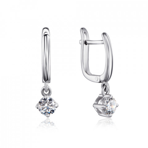 Серебряные серьги с фианитами (40456/12/1/4024)