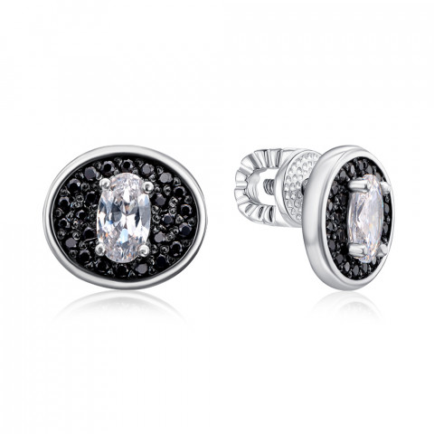 Серебряные пуссеты с фианитами (41296/12/1/4299)