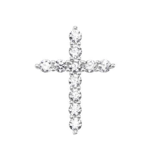 Серебряный крестик с фианитами (540212б)