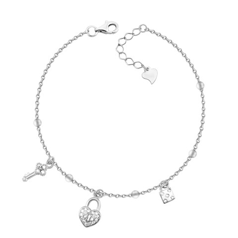 Серебряный браслет с фианитами (550117б)