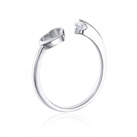 Серебряное кольцо «Сердце» с фианитом. (2R25001-R/12/1)
