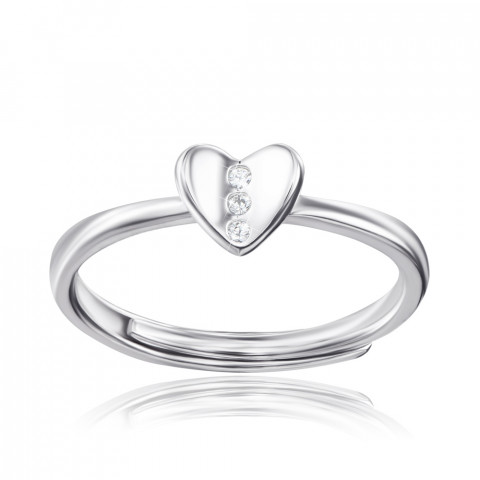 Серебряное кольцо «Сердце» с фианитами. (5RI37659-R/12/1)