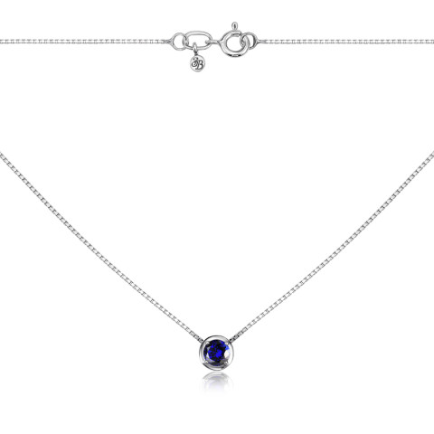 Серебряное колье с сапфиром 6032/66024-3/12/1/1147