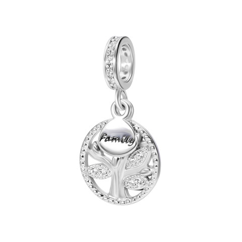 Серебряная бусина шарм Семейное дерево (618П.Rh)