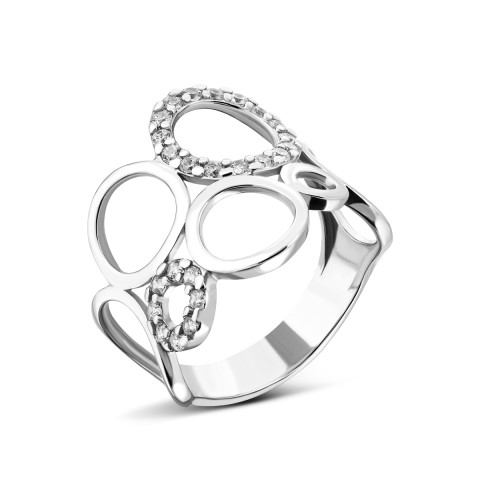 Серебряное кольцо с фианитами (622к/род)