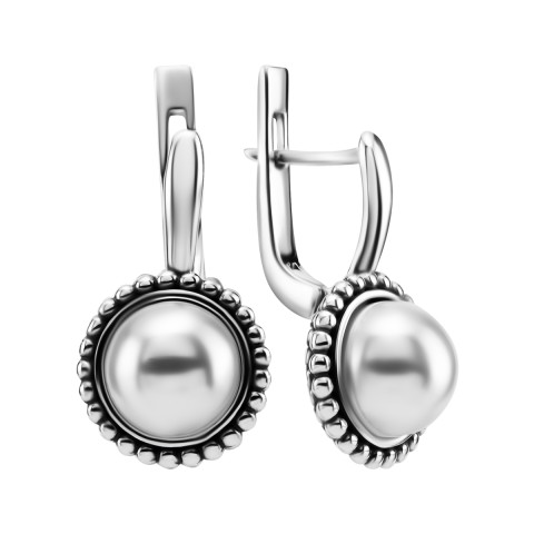Серебряные серьги с жемчугом (637С)