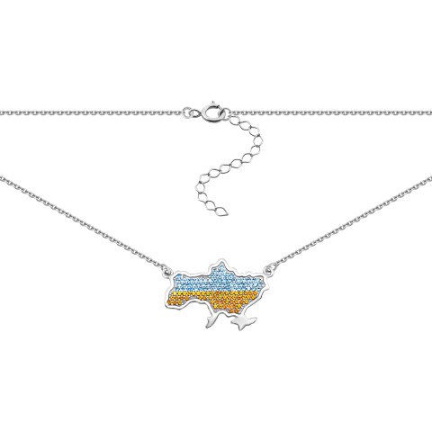 Серебряное колье Украина с фианитами (6508)
