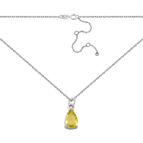 Серебряное колье с хризолитом (703Кол.х.Rh)