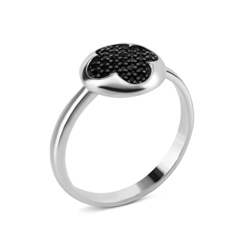 Серебряное кольцо Цветок с фианитами (715К(Ф2) .Rh)