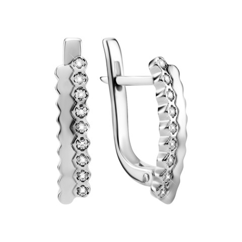 Серебряные серьги с фианитами (737с/род)