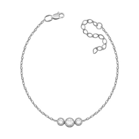 Серебряный браслет с фианитами (75184б)