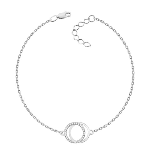 Серебряный браслет с фианитами (75218б)