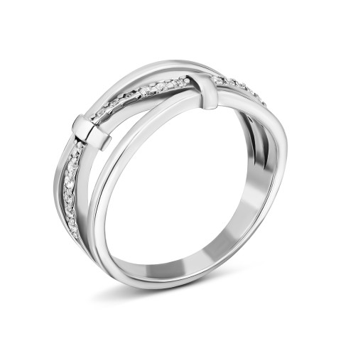 Серебряное кольцо с фианитами (782кб/з/род)