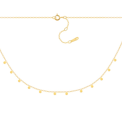 Серебряное позолоченное колье (7D15662-GD)