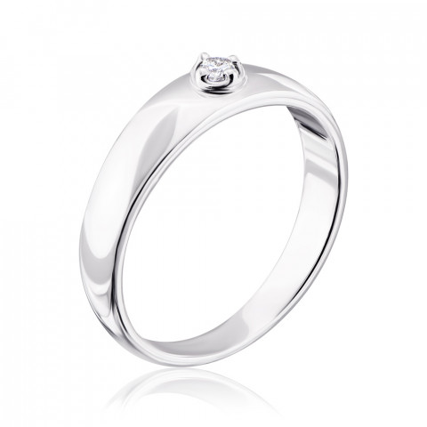 Серебряное кольцо с бриллиантом. (810002/12/1/8554)