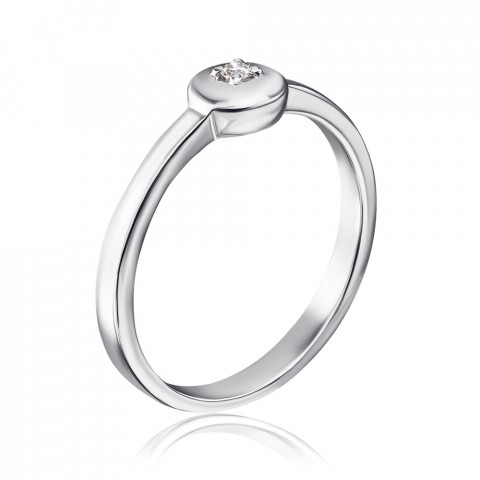 Серебряное кольцо с бриллиантом. (810003/12/1/8554)